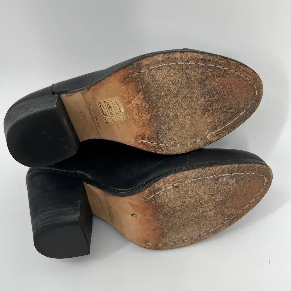 Rag & Bone Harrow Bootie Womens EU 37.5 US 7 Black Leather Belted Ankle Strap